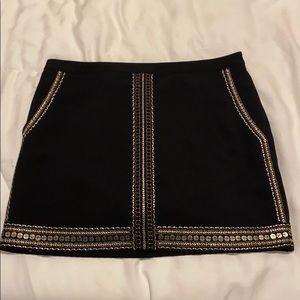 Madewell 00 black embroidered mini skirt